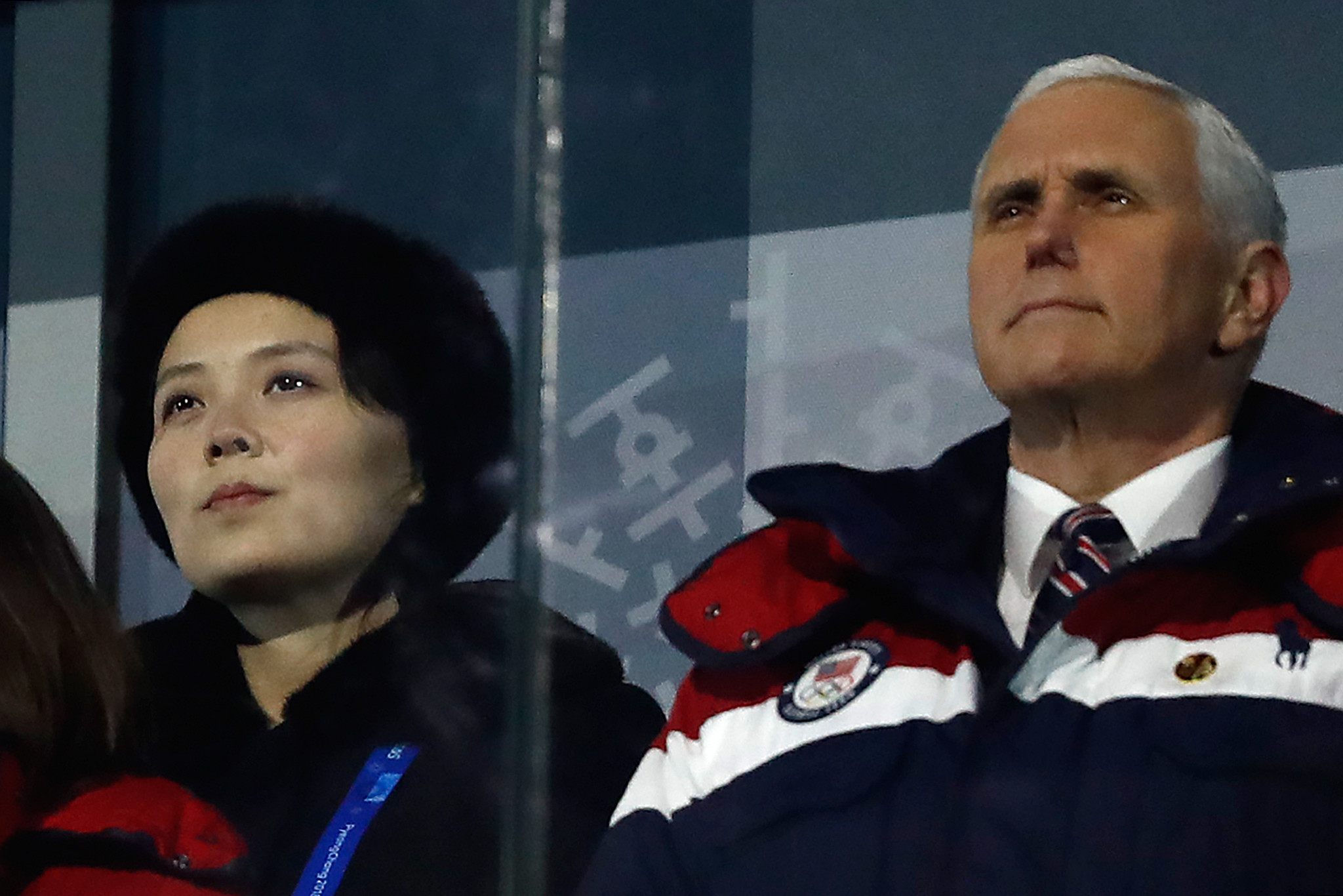 US Vice-President Mike Pence sat close to the sister of North Korean leader Kim Jong-un ©Getty Images
