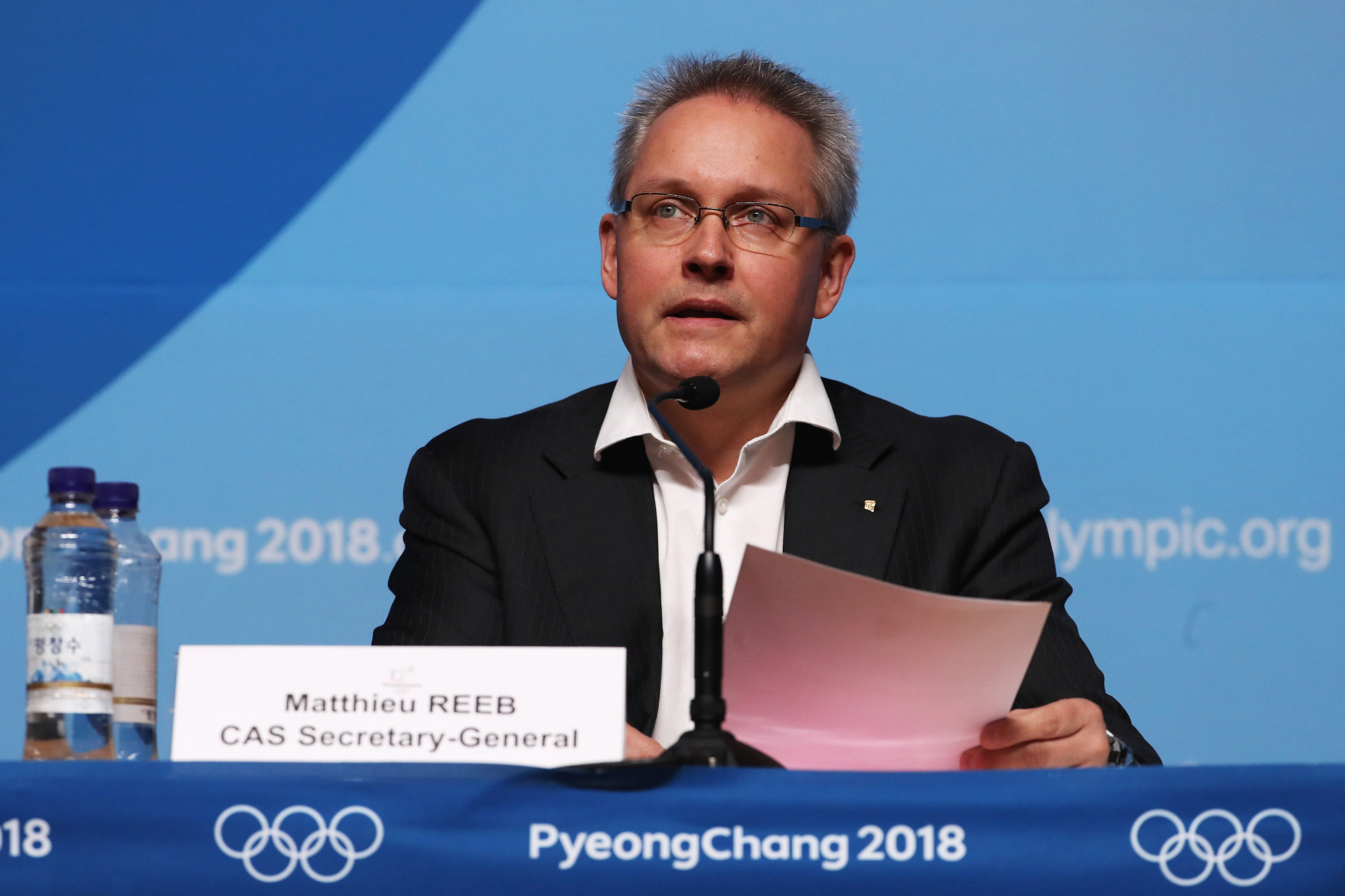 The Court of Arbitration for Sport, whose secretary general Matthieu Reeb is pictured, yesterday dismissed the appeals of all 45 Russian athletes hoping to be cleared to compete at Pyeongchang 2018 ©Getty Images