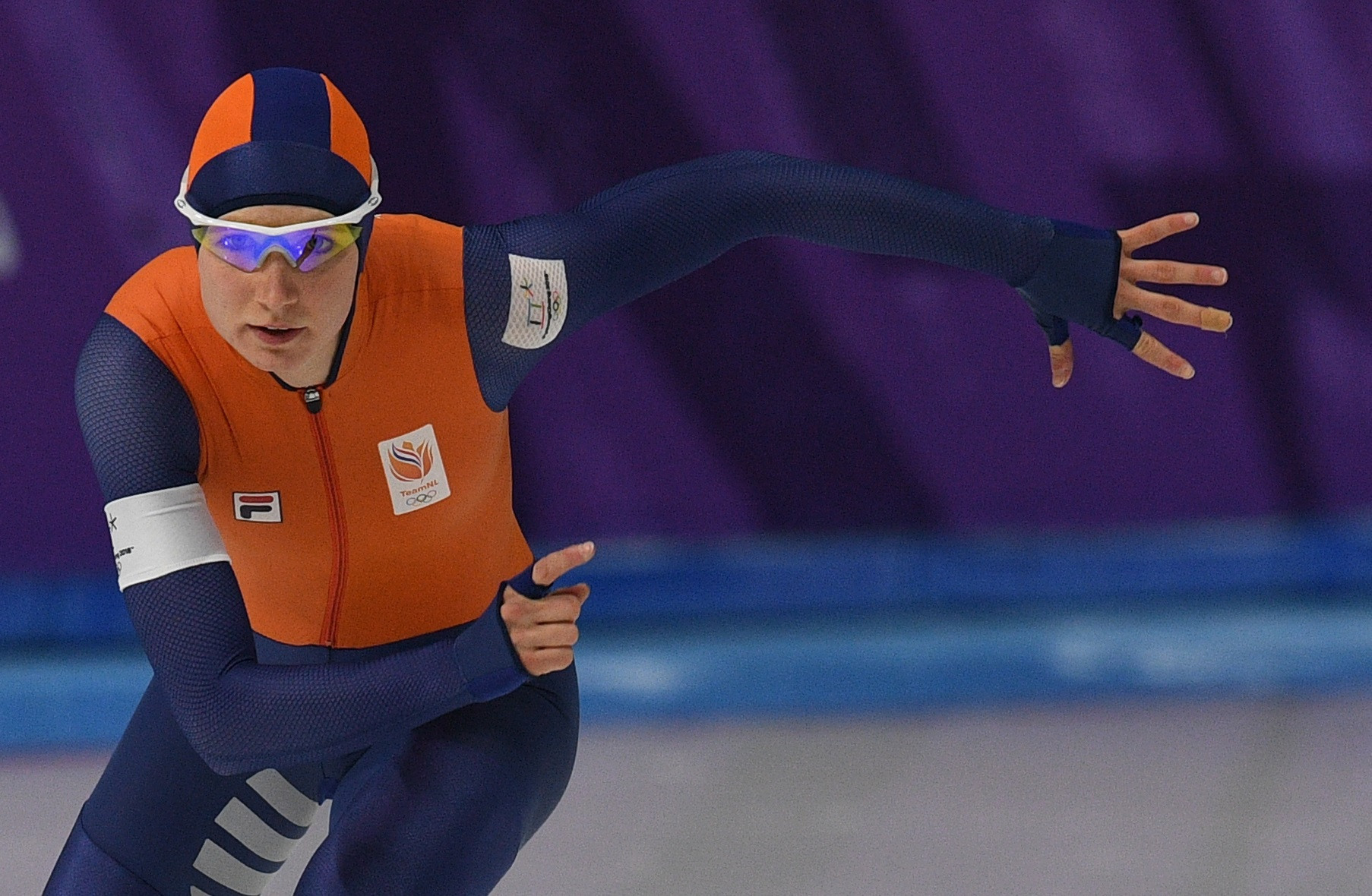 Carlijn Achtereekte led home a Dutch podium sweep in the women's 3,000m speed skating event ©Getty Images