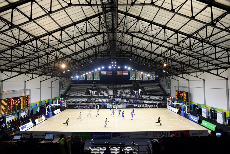 A basketball match was postponed due to an electrical problem ©Asian Games 2018