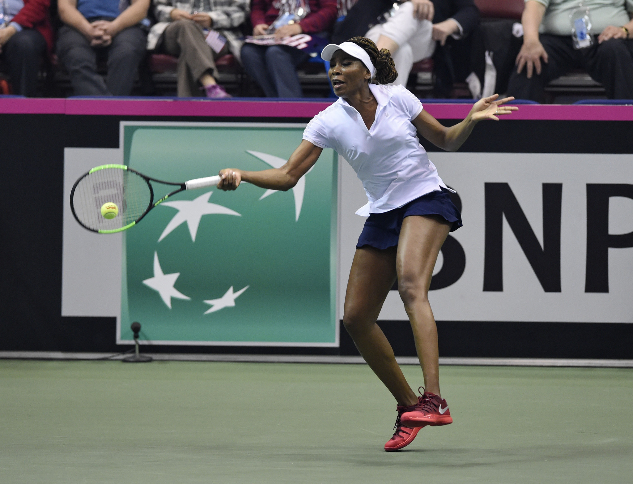 Venus Williams won her 20th Fed Cup victory in her 1,000th singles match today ©Getty Images
