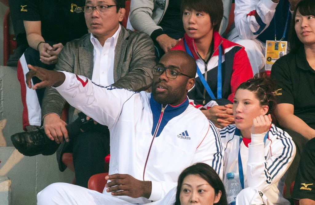Men's over 100 kilogram champion Teddy Riner was an interested spectator ©Getty Images