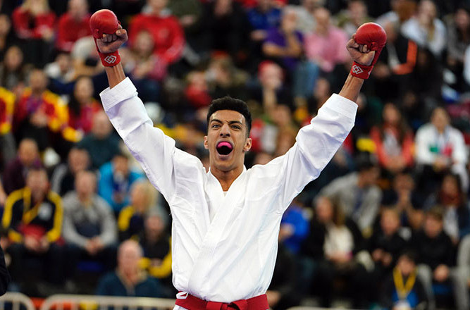 Samy Ennkhaili Anqoud earned a highly popular home win, one of two Spanish gold medals, along with Laura Palacio, on the concluding day, at the Karate 1-Series A in Guadalajara ©WKF