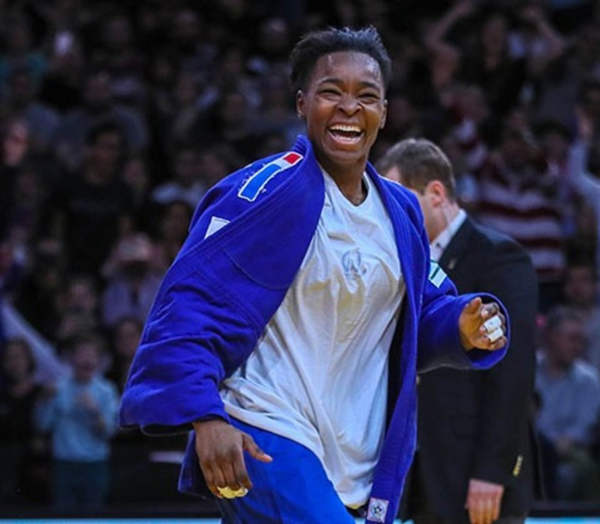 Frances Audrey Tcheumeo has the AccorHotels Arena in Paris in uproar as she wins her country's second gold medal of the weekend in the women's under 78kg final  ©IJF