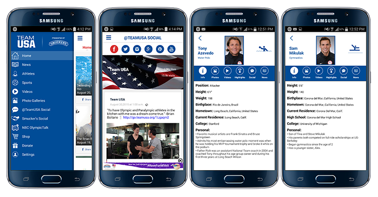 The Team USA app will provide fans with exclusive content