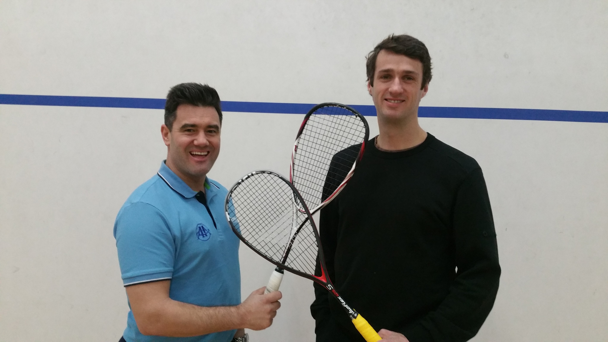 Ryan Briggs, left, and Lazare Morel, right, play in the same squash club in Kent ©PSA