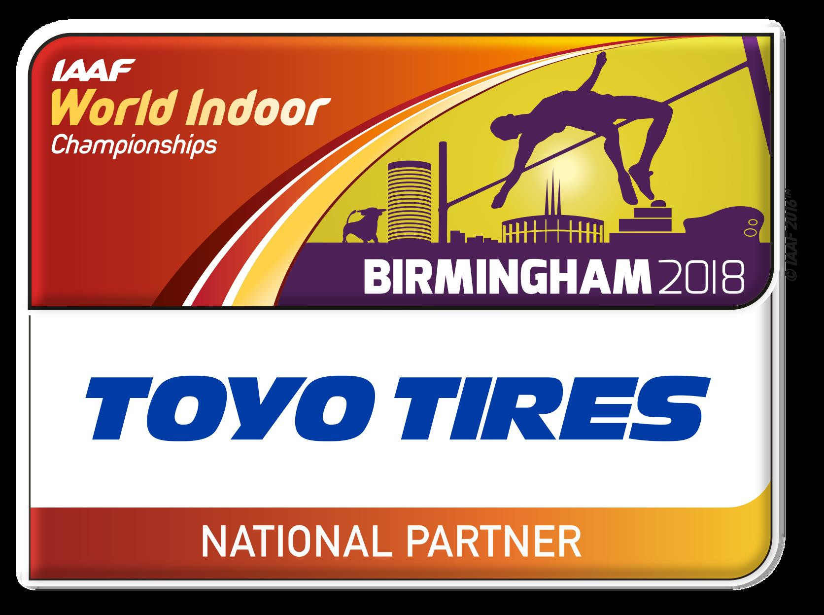 Toyo Tires will continue their association with the IAAF by sponsoring the upcoming World Indoor Championships in Birmingham ©Toyo Tires