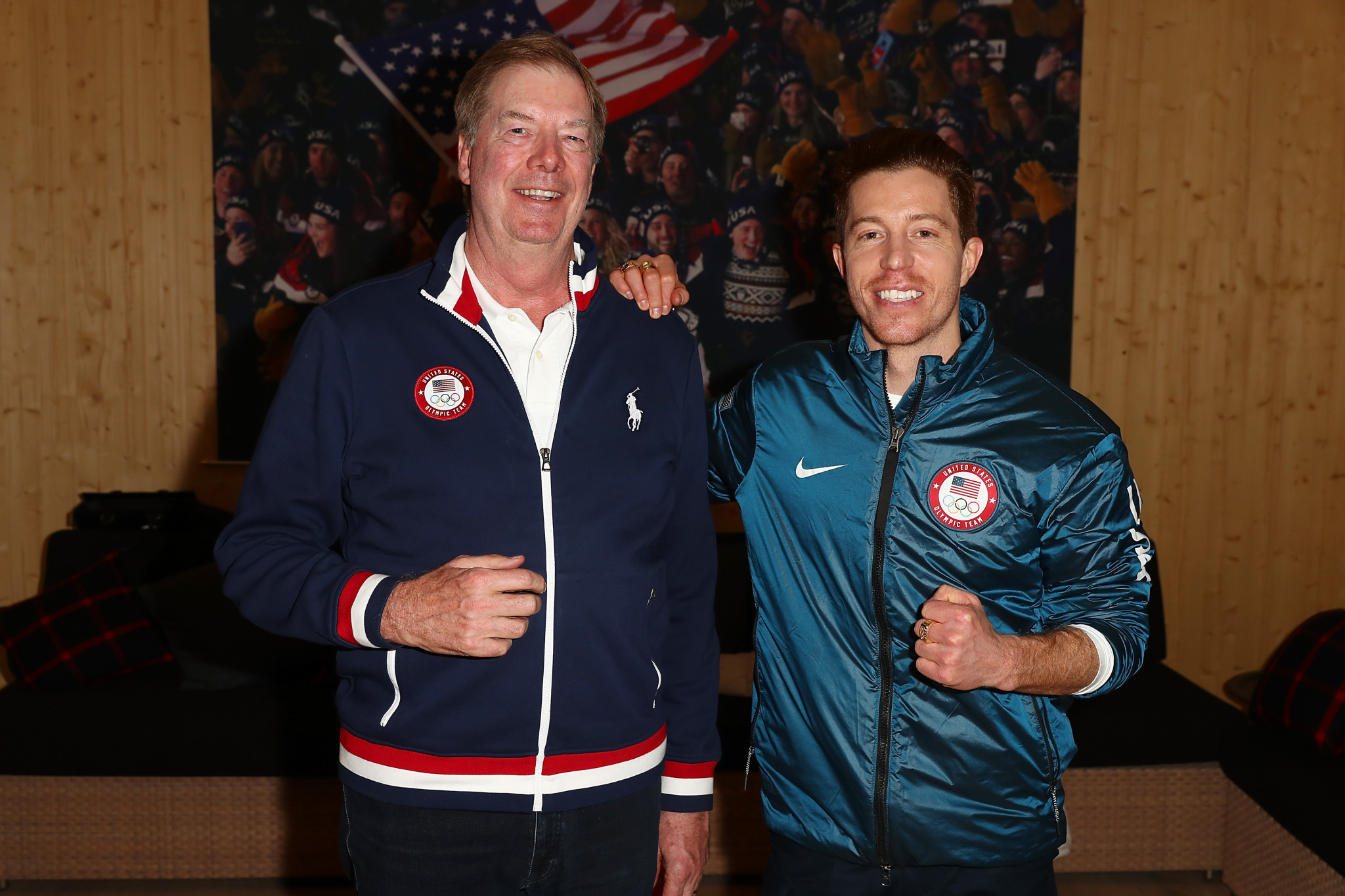 USOC chair Larry Probst was among those to join the celebrations with Shaun White ©Getty Images