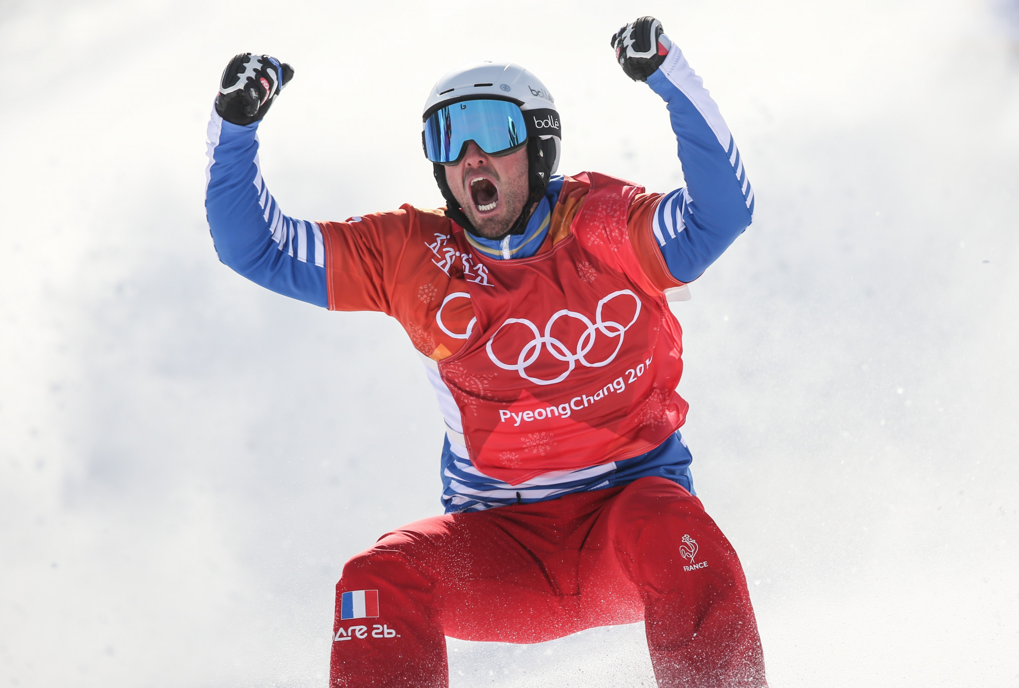 France’s Pierre Vaultier successfully defended his men’s snowboard cross Olympic title after coming out on top on a challenging day at Pyeongchang 2018 ©Getty Images