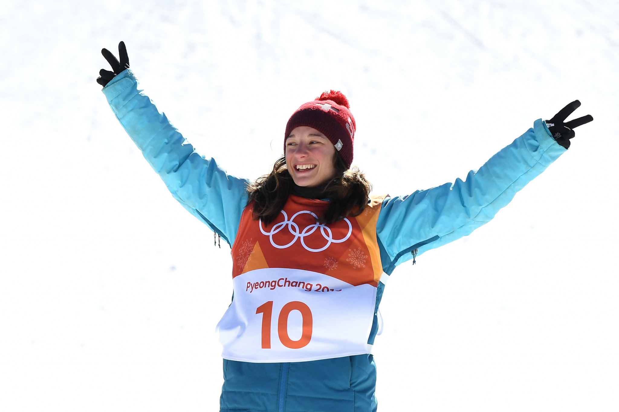Switzerland's Sarah Höfflin saved her best performance until last as a superb display propelled her to the Olympic gold medal in the women's ski slopestyle event ©Getty Images