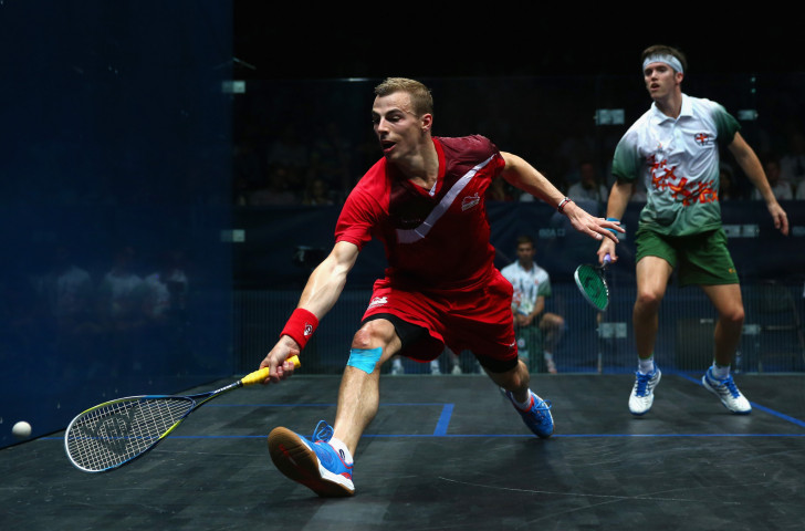 England's Nick Matthew, left, won the Commonwealth Games singles gold medal at Glasgow 2014 ©Getty Images