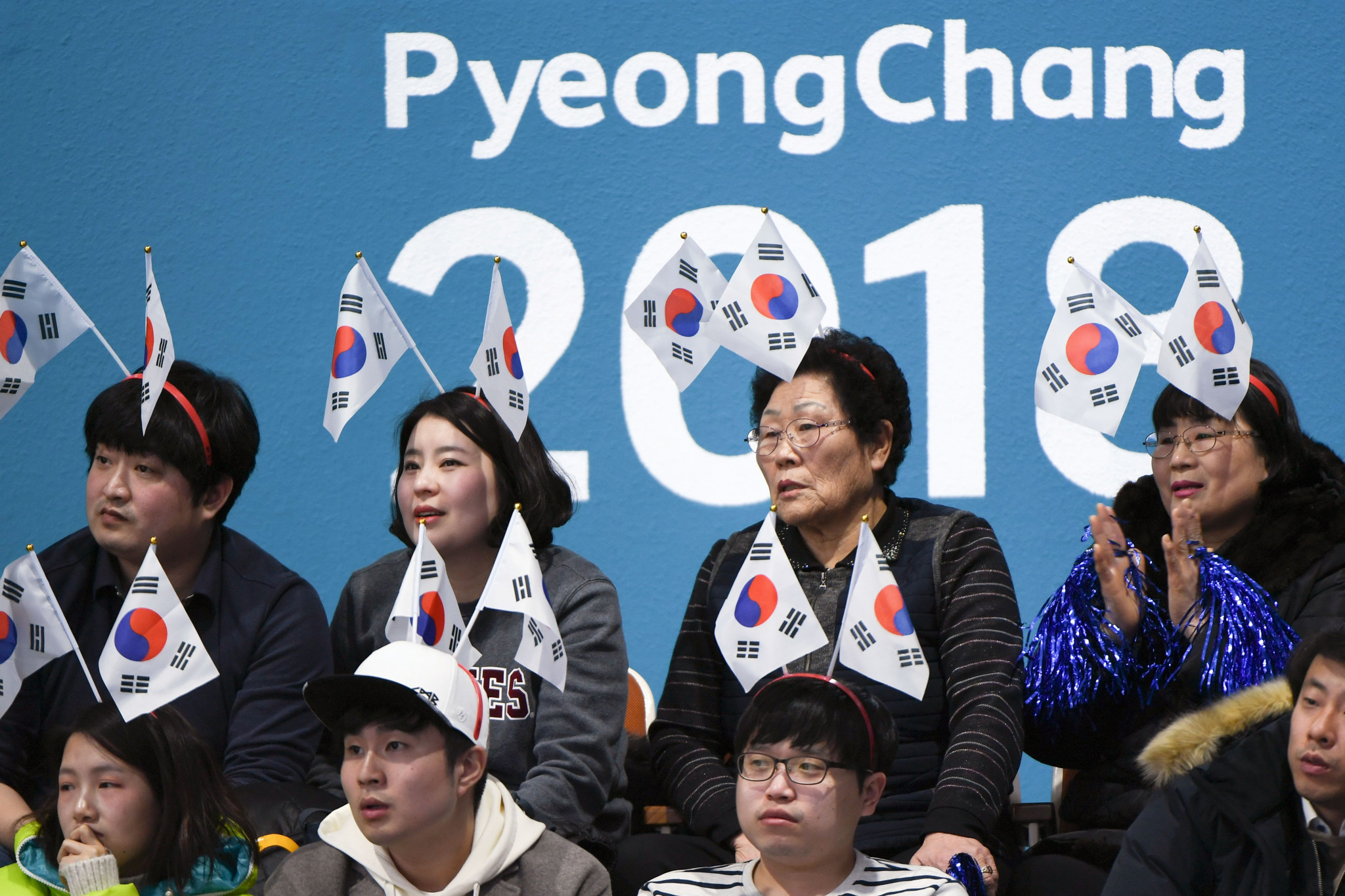 South Korean supporters at the curling today ©Getty Images