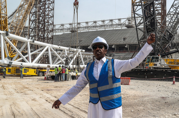 Workers helping build the stadiums in Qatar for the 2022 FIFA World Cup now enjoy better protection following worldwide protests but there remain fears they still face many dangers ©Getty Images 