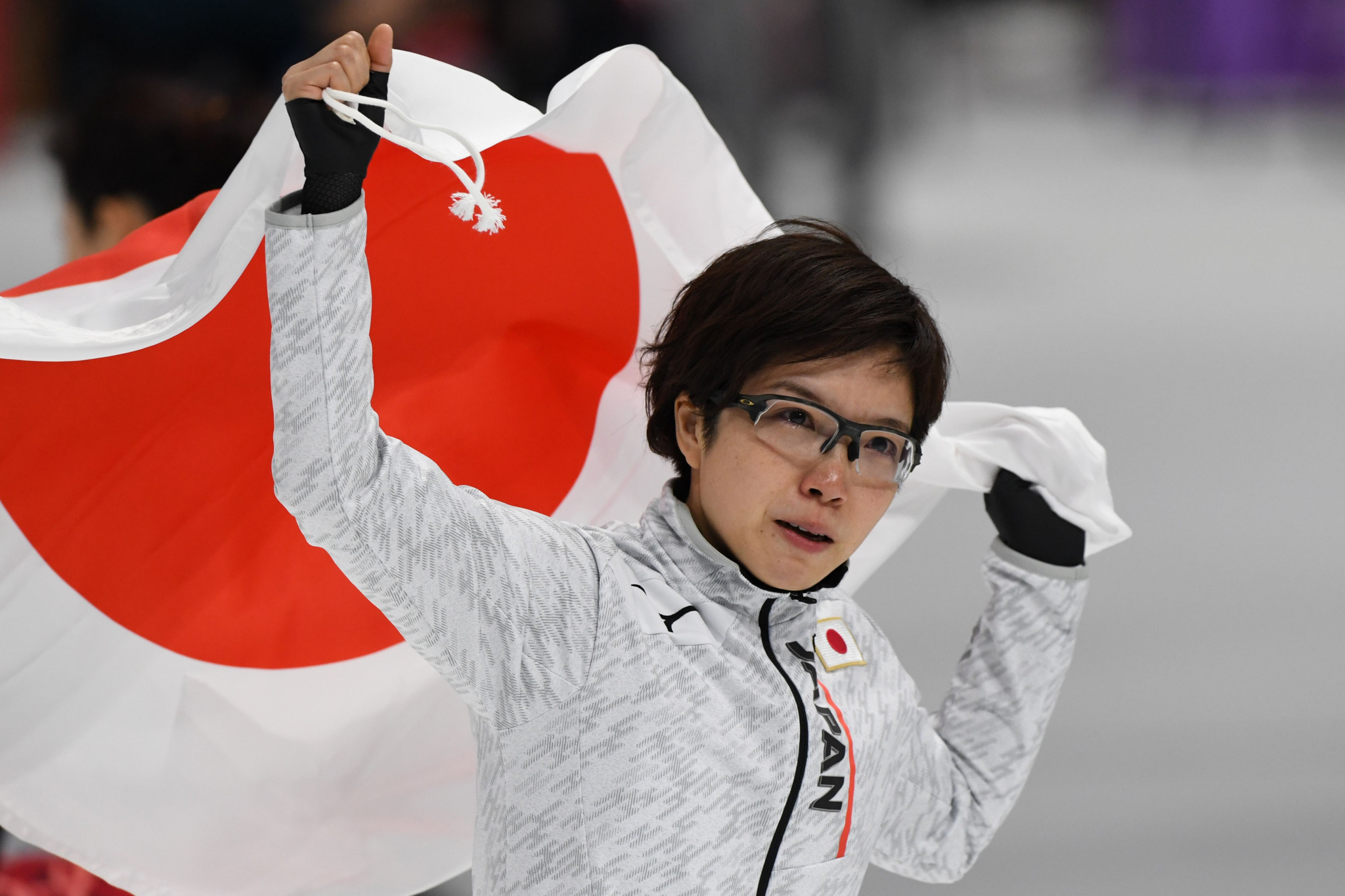 Nao Kodaira celebrates victory in the 500m speed skating ©Getty Images
