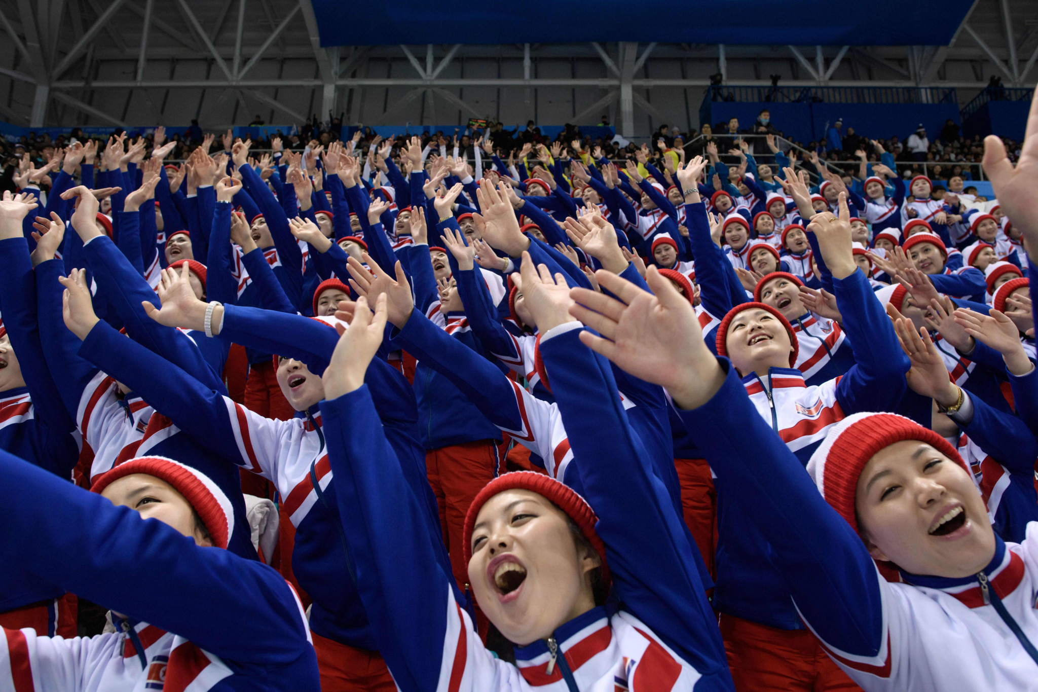 North Korean cheerleaders charmed, then concerned people on social media ©Getty Images