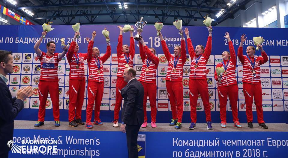 Denmark's team have now won the last three European Women's Badminton Team Championship titles ©Badminton Europe/Facebook