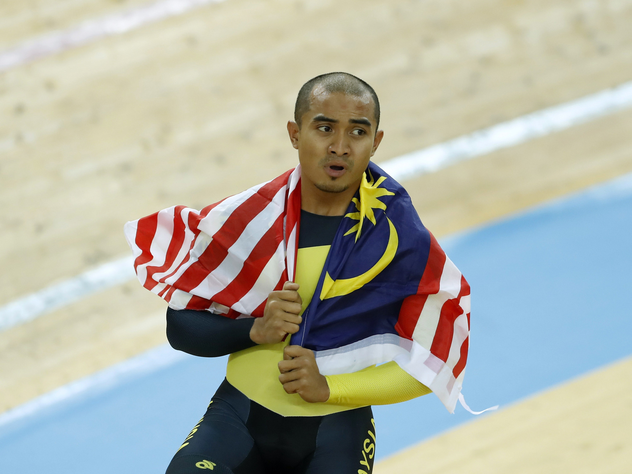 Mohd Azizulhasni Awang set a new Asian record in the National Velodrome ©Getty Images