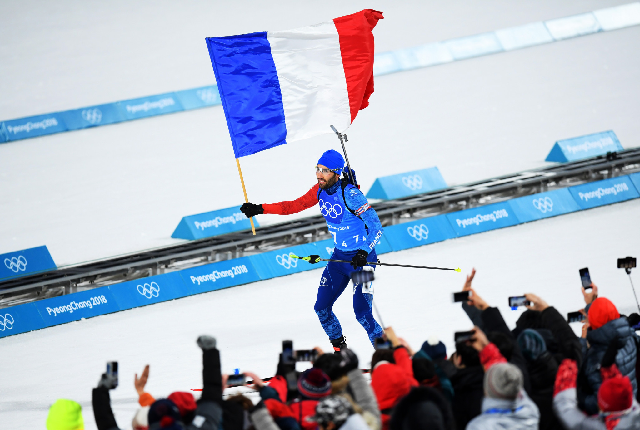Martin Fourcade claimed relay gold for France ©Getty Images