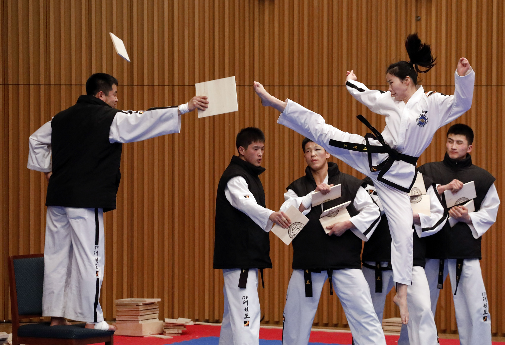 Joint taekwondo demonstrations have taken place alongside the Pyeongchang 2018 Winter Olympics ©Getty Images