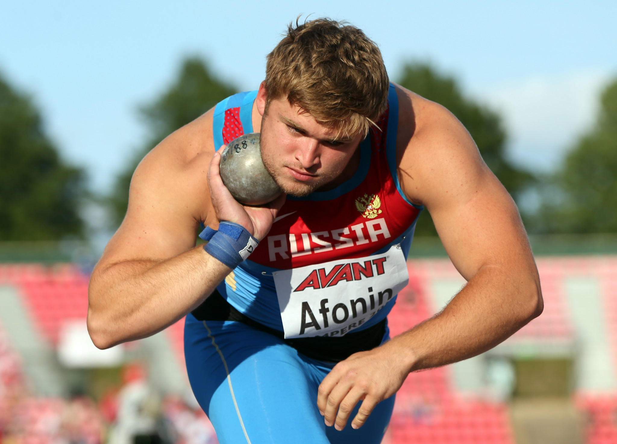 Maksim Afonin set a personal shot put record of  21.07 metres last year ©Getty Images