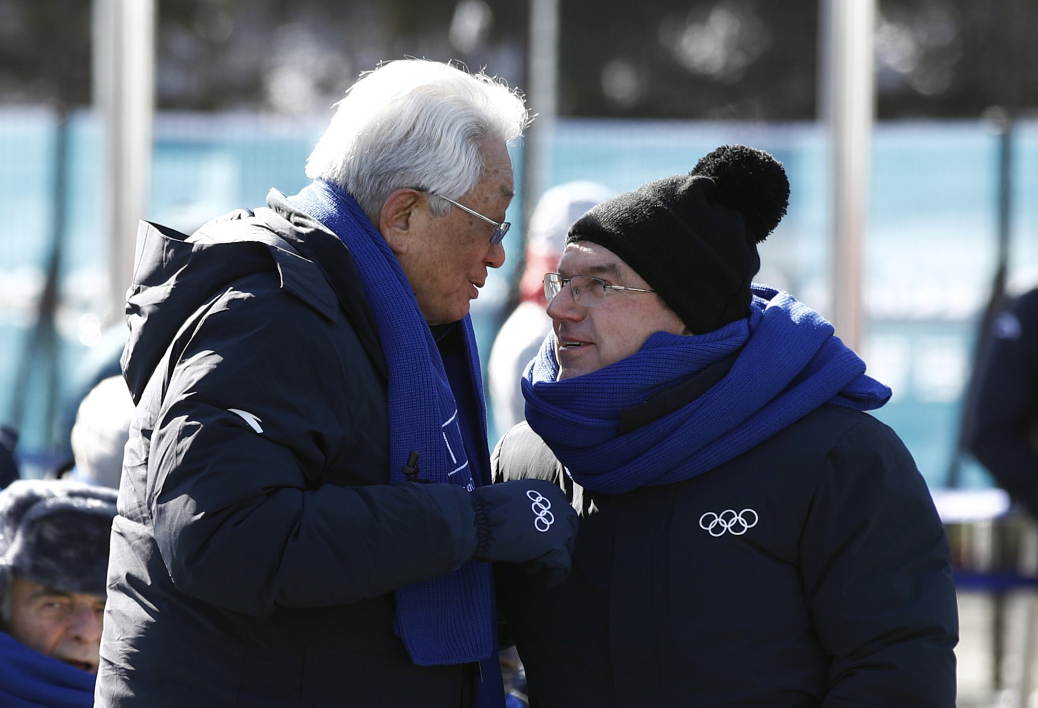Chang Ung, left, pictured with IOC President Thomas Bach at Pyeongchang 2018 ©Getty Images