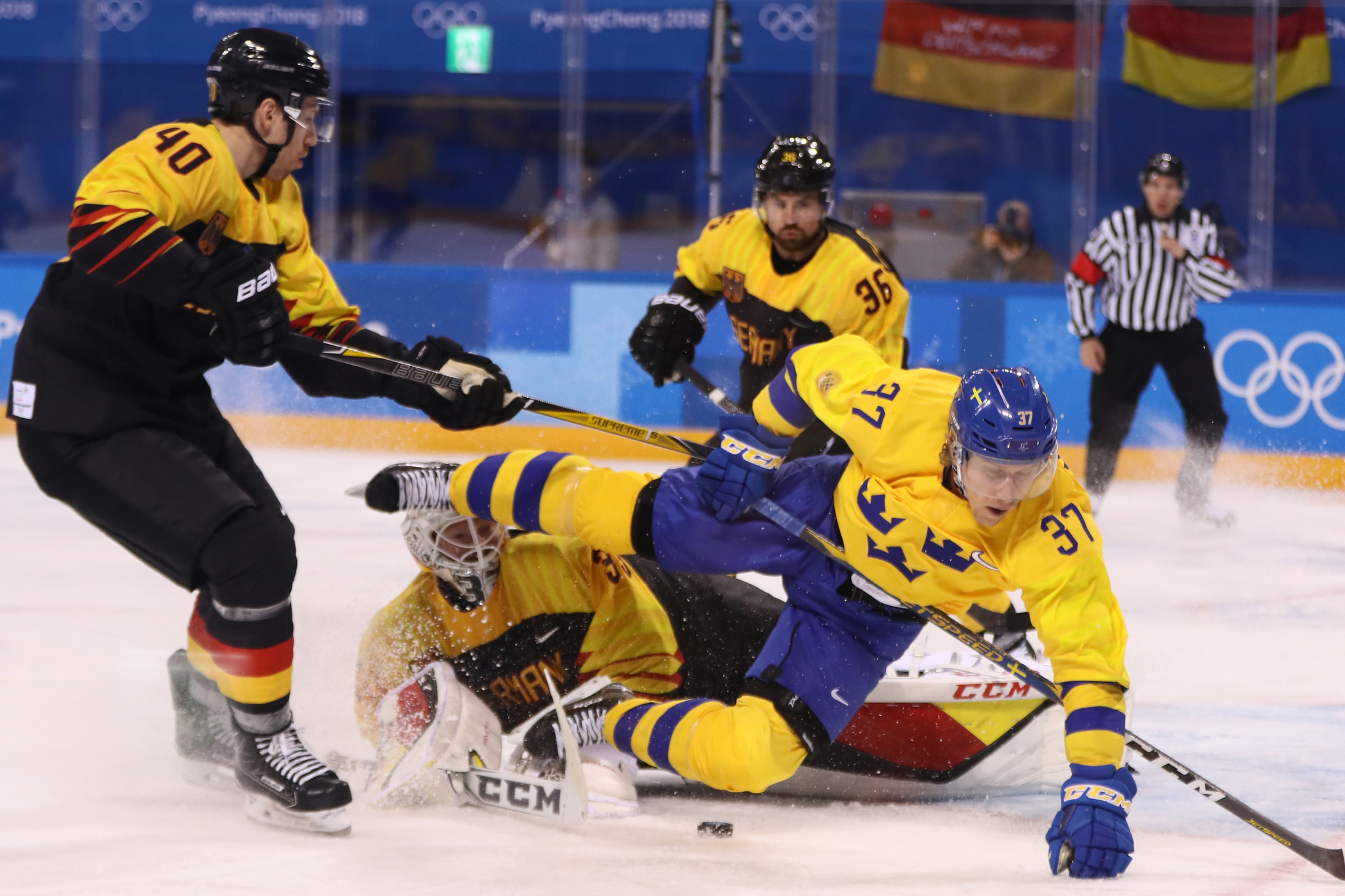 Sweden took on Germany in men's ice hockey today ©Getty Images