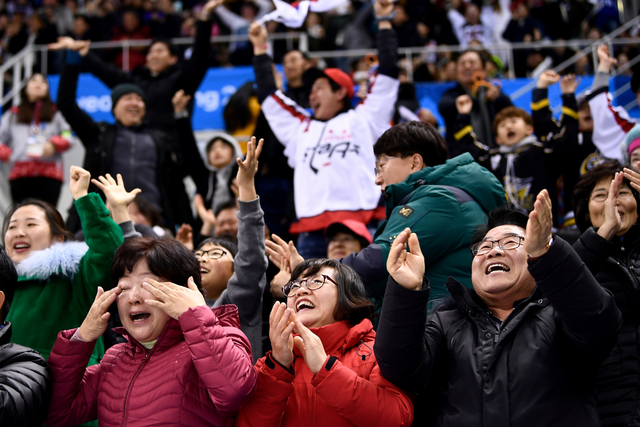 Spectators cheer at the ice hockey as South Korea competed ©Getty Images