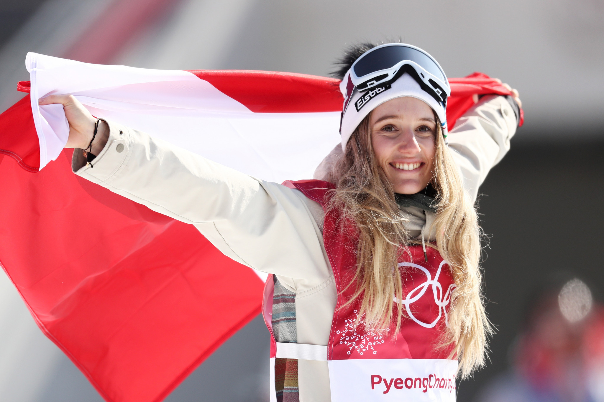 Austria’s Anna Gasser won the first-ever Olympic snowboarding big air gold medal today after coming out on top in the women’s event at Pyeongchang 2018 ©Getty Images