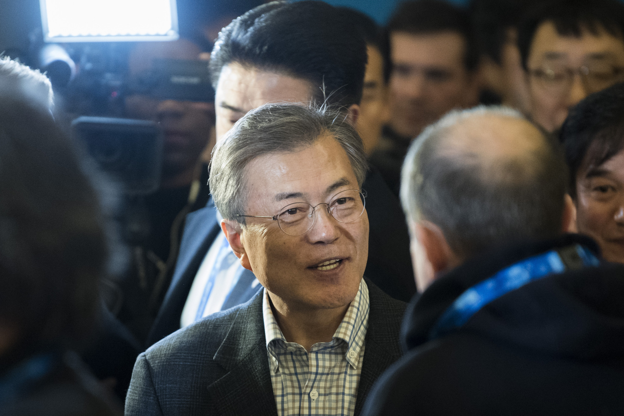 Moon Jae-in praised the participation of the OAR team at Pyeongchang 2018 ©Getty Images