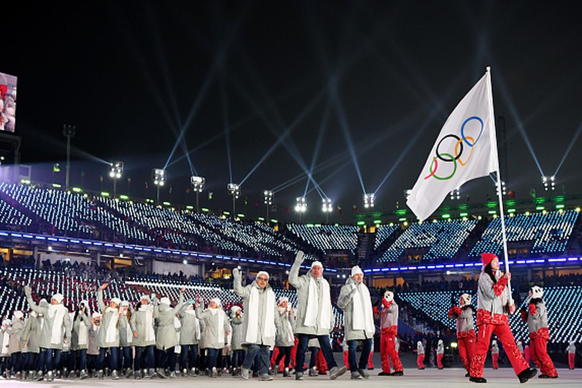 Russian athletes hope to be able to march under their own flag at the Closing Ceremony of Pyeongchang 2018 ©Getty Images