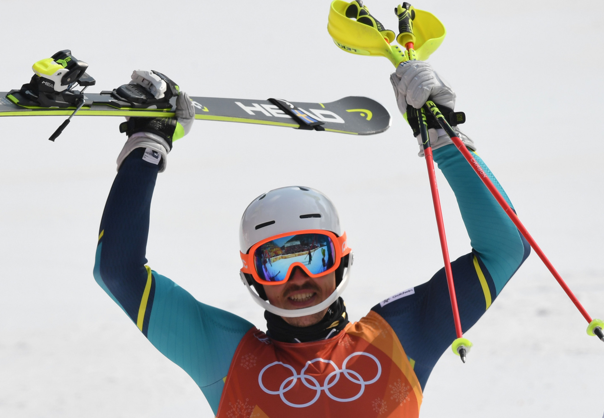 Sweden’s André Myhrer won the men’s slalom Olympic gold medal here today at Pyeongchang 2018 ©Getty Images