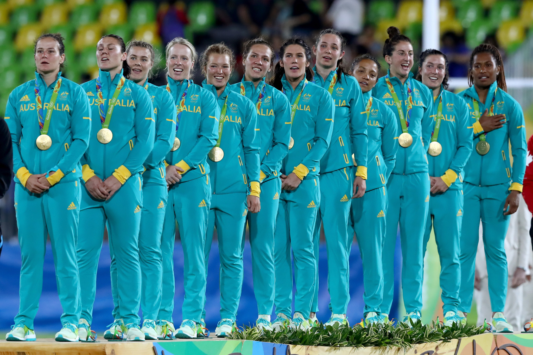 Australia's women won gold in the rugby sevens competition at Rio 2016 ©Getty Images