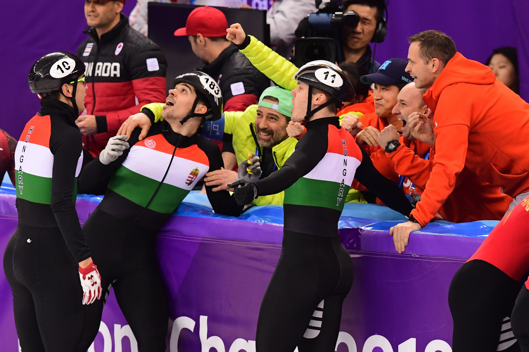 Hungary broke the Olympic record as they came out on top in the men's 5,000m relay ©Getty Images