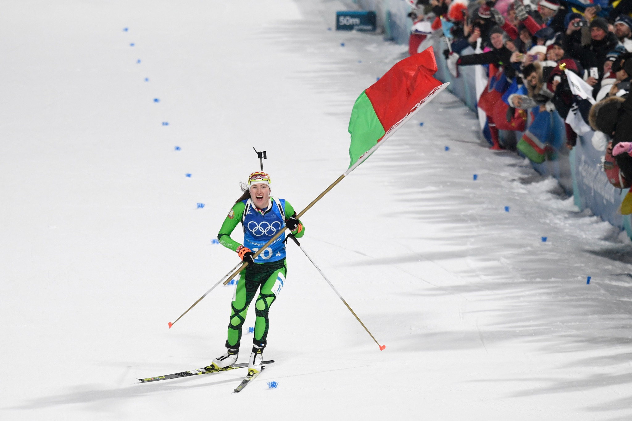 The last gold medal of the day was won by Belarus as Darya Domracheva sealed success for the country in the women's 4x6km biathlon relay ©Getty Images