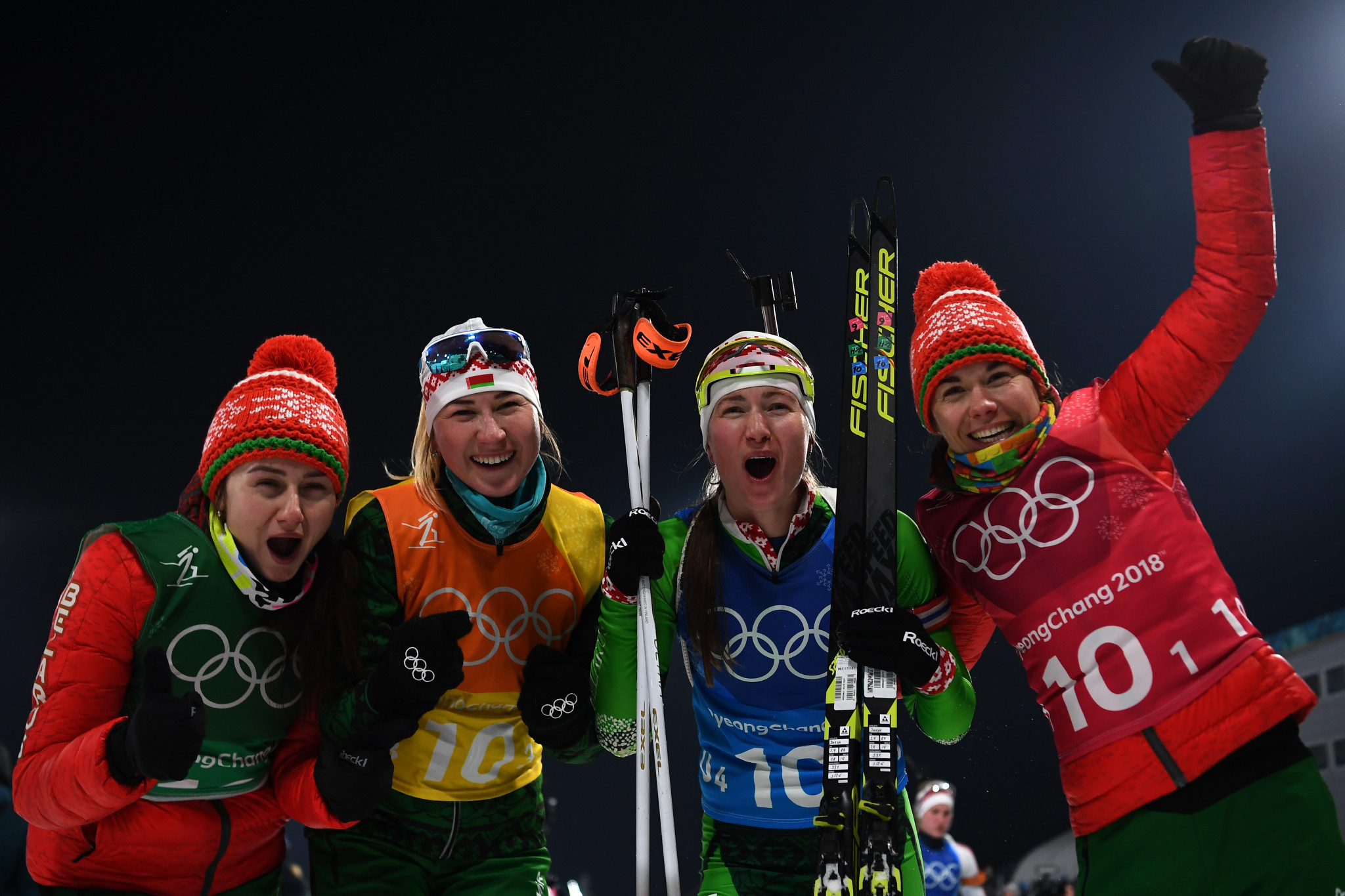 The victory for Belarus was the country's first in the women's relay at the Winter Olympics ©Getty Images