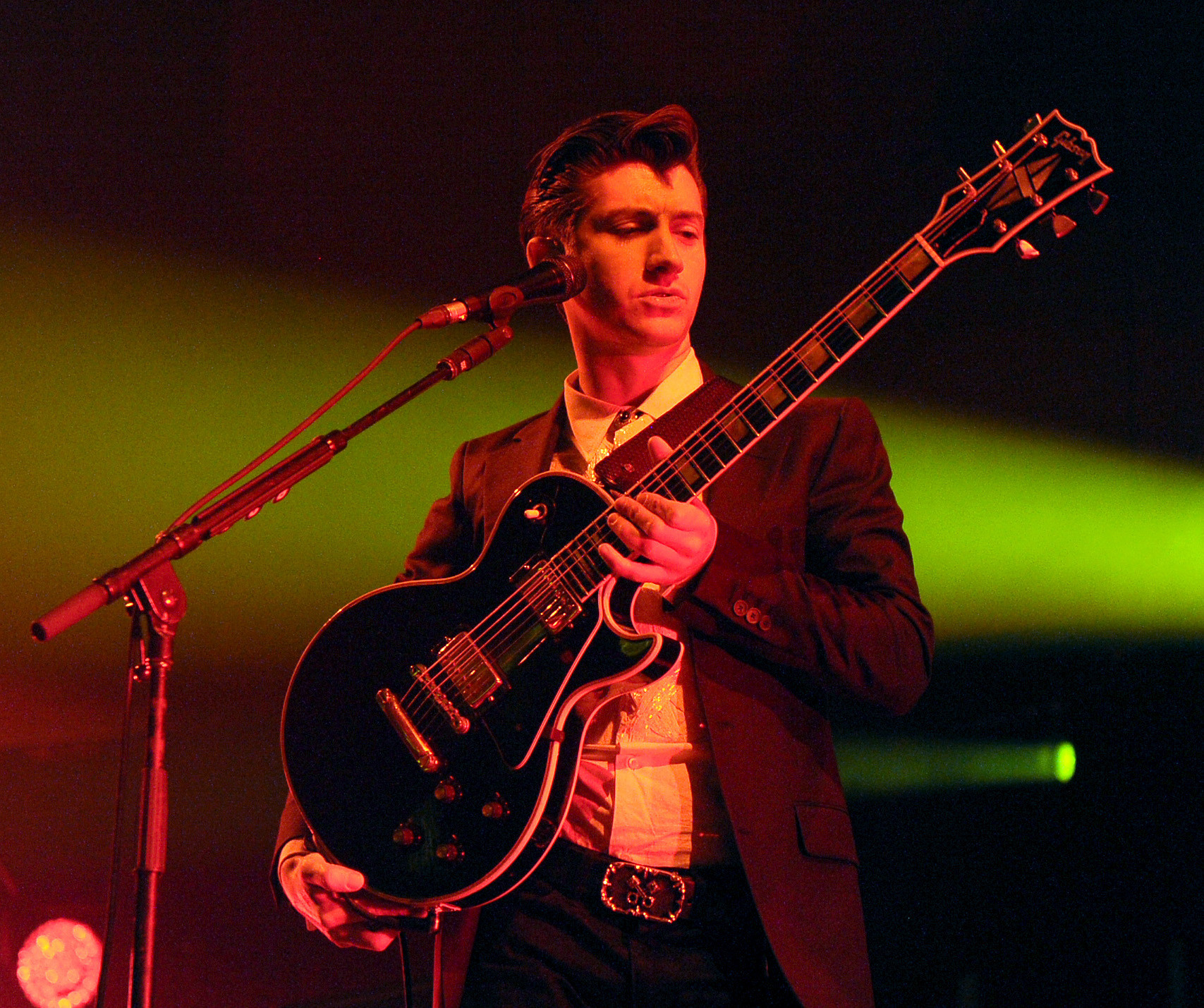 The Arctic Monkeys, with lead singer Alex Turner, are among the acts to have played at Birmingham's National Indoor Arena over the past 25 years but athletics has also built up its list of stellar entertainers ©Getty Images 