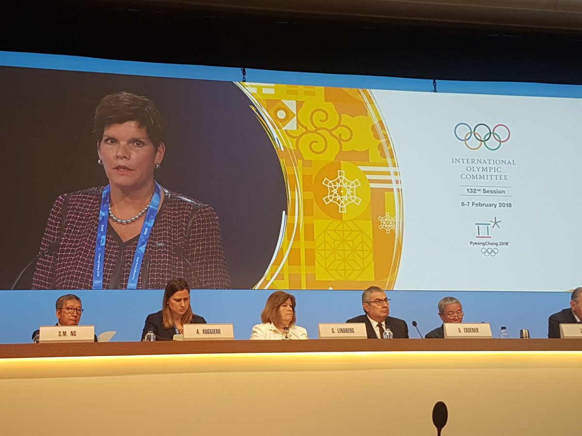Nicole Hoevertsz is head of the IOC panel charged with determining Russia's participation at the Closing Ceremony ©Twitter