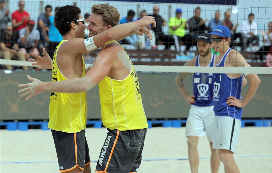 Germany's Alexander Walkenhorst and Sven Winter claimed Kish Island bronze ©FIVB