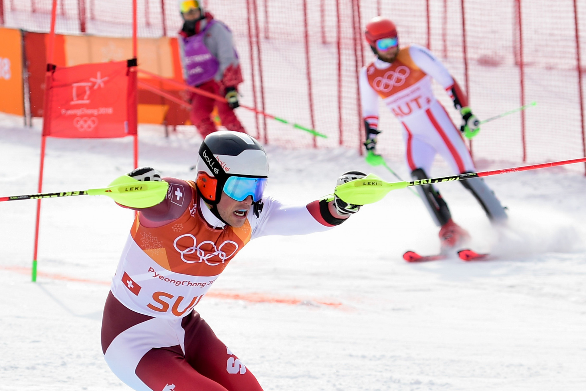 Switzerland won the first-ever Olympic Alpine team event after beating Austria 3-1 in the big final ©Getty Images