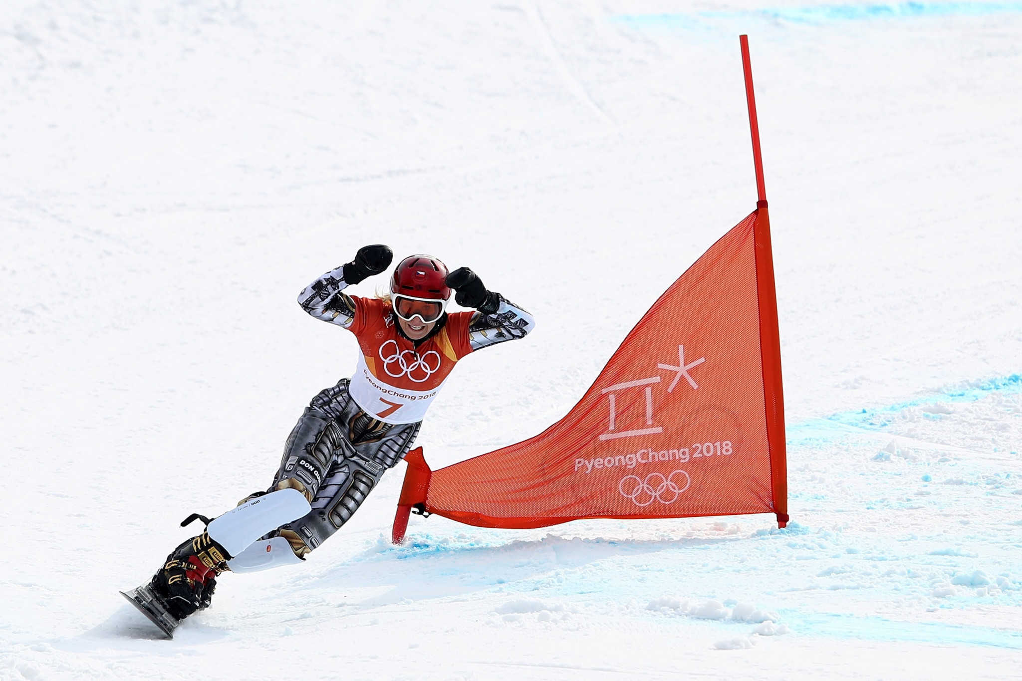 Ester Ledecká completed a sensational golden double at Pyeongchang 2018 as the Czech star stormed to victory in the women's snowboard parallel giant slalom to add to her remarkable Alpine skiing super-G triumph ©Getty Images