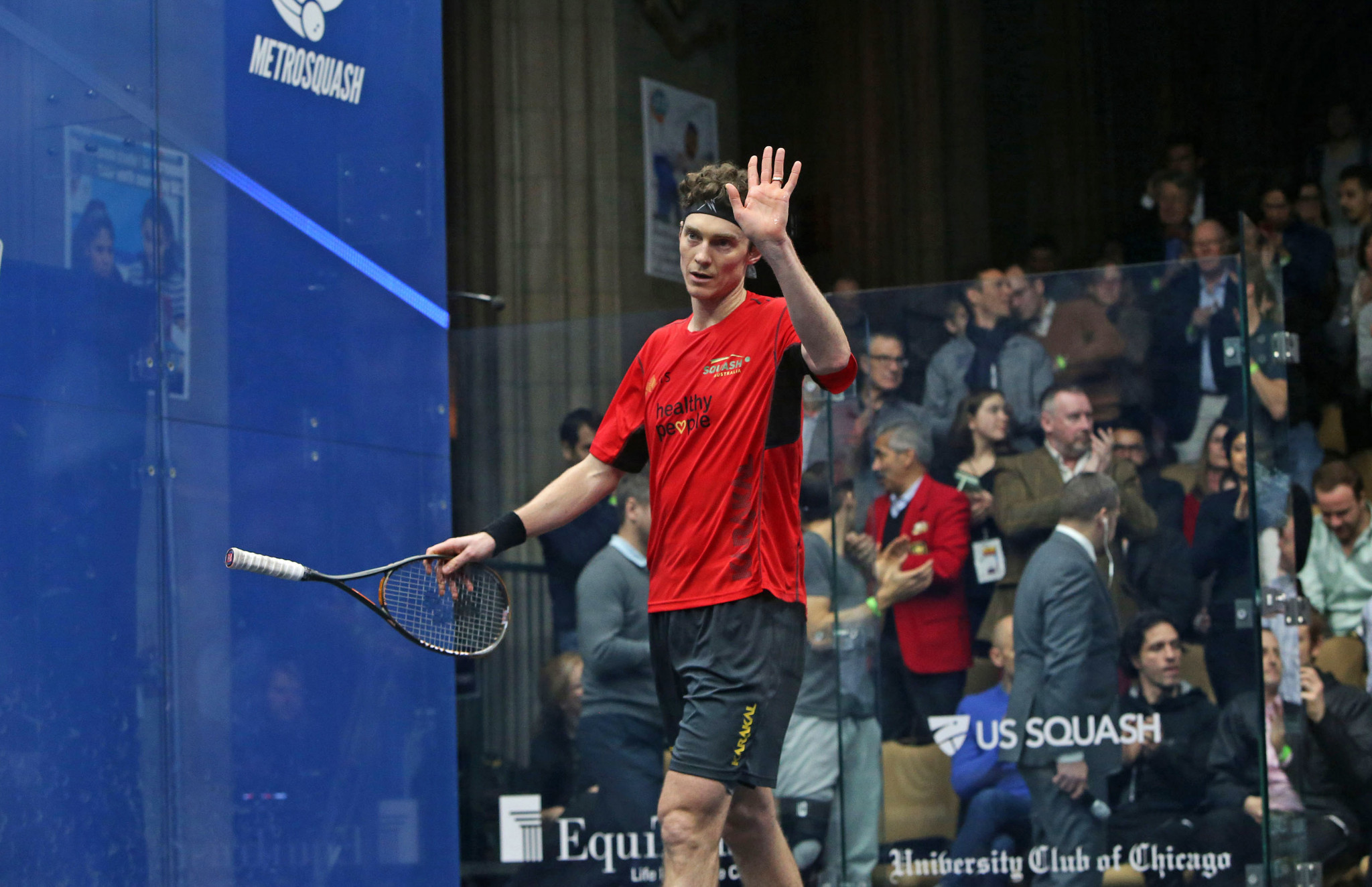 Australia's Cameron Pilley booked his place in the quarter-final of the Windy City with a shock victory over England's Nick Matthew ©PSA