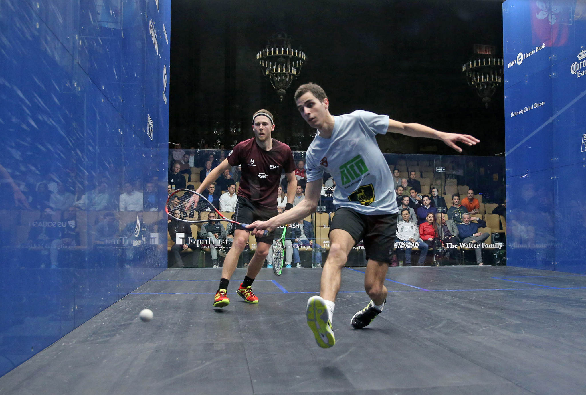 Egypt's Ali Farag, the highest seeded player left in the Windy City Open, is due to face Nick Matthew's conqueror Cameron Pilley in the quarter-final after beating another Australian, Ryan Cuskelly, in the previous round ©PSA