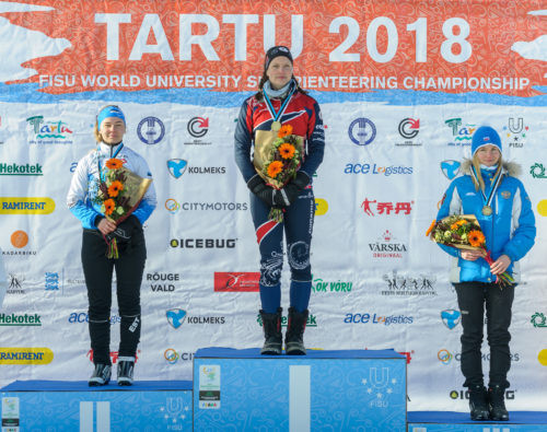 Anna Ulvensøen won all of the women's races at the 2018 FISU World University Ski Orienteering Championship ©IOF
