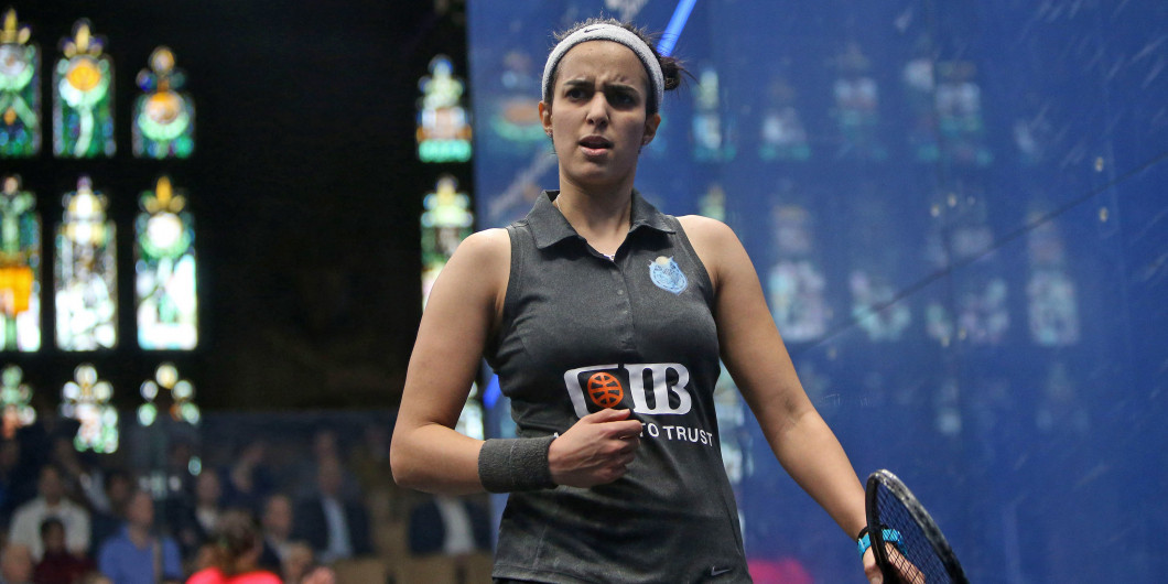 Nour El Tayeb pulled off the shock of the tournament so far with victory over Nour El Sherbini ©PSA