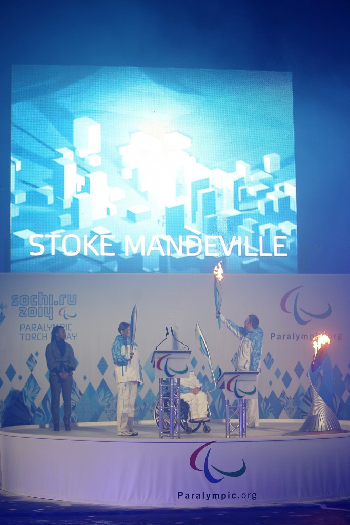 The Heritage Flame ceremony at Stoke Mandeville before Sochi 2014