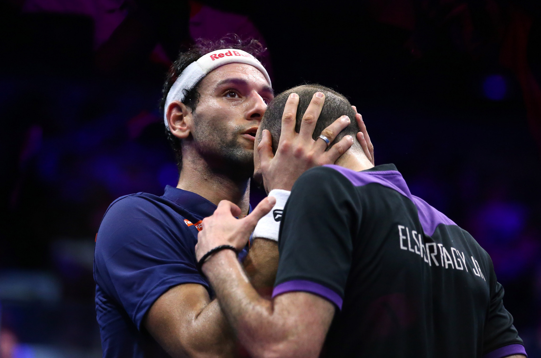 Marwan, right, and Mohamed Elshorbagy last faced each other in December ©Getty Images