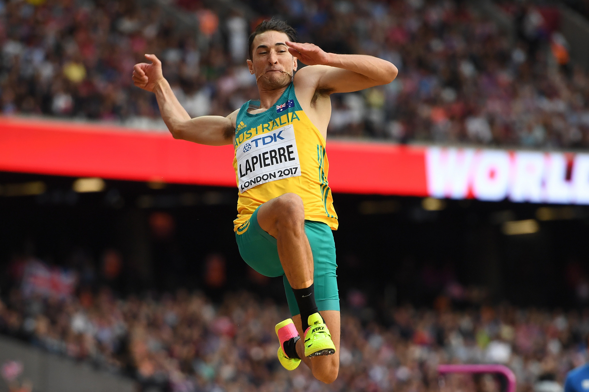 Long jumper Fabrice Lapierre is one of five athletes who are set to appear at their fourth Commonwealth Games ©Getty Images