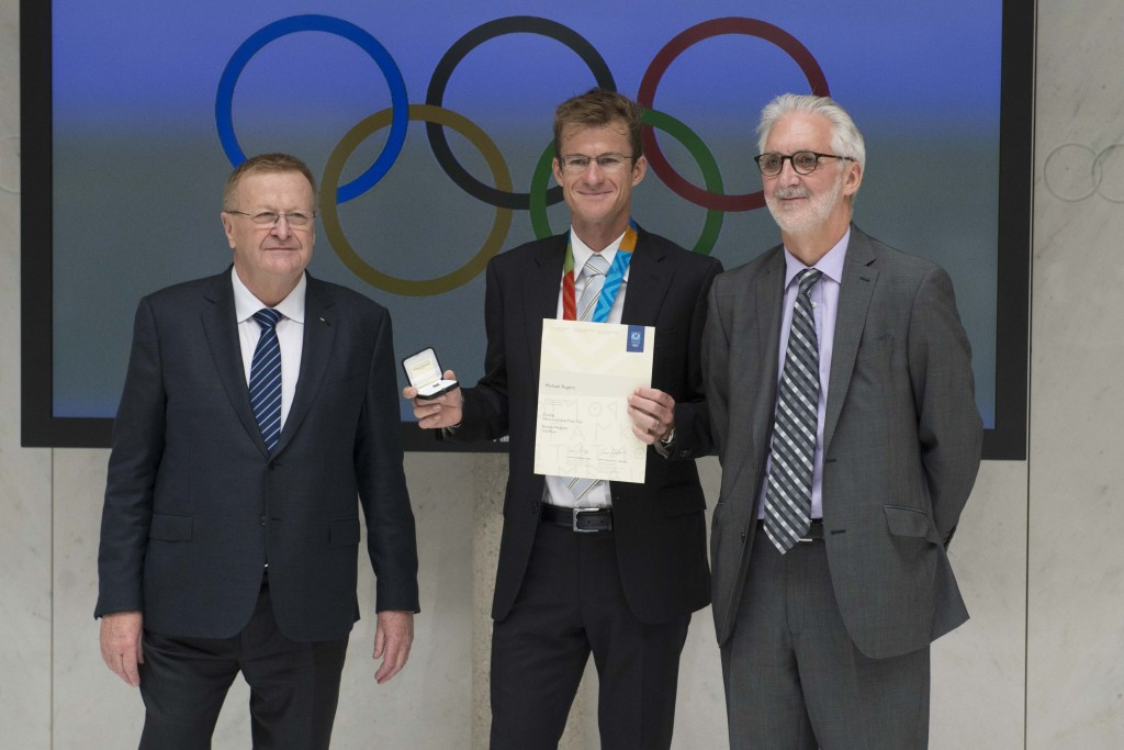 Michael Rogers was awarded a bronze medal from Athens 2004 in Lausanne 