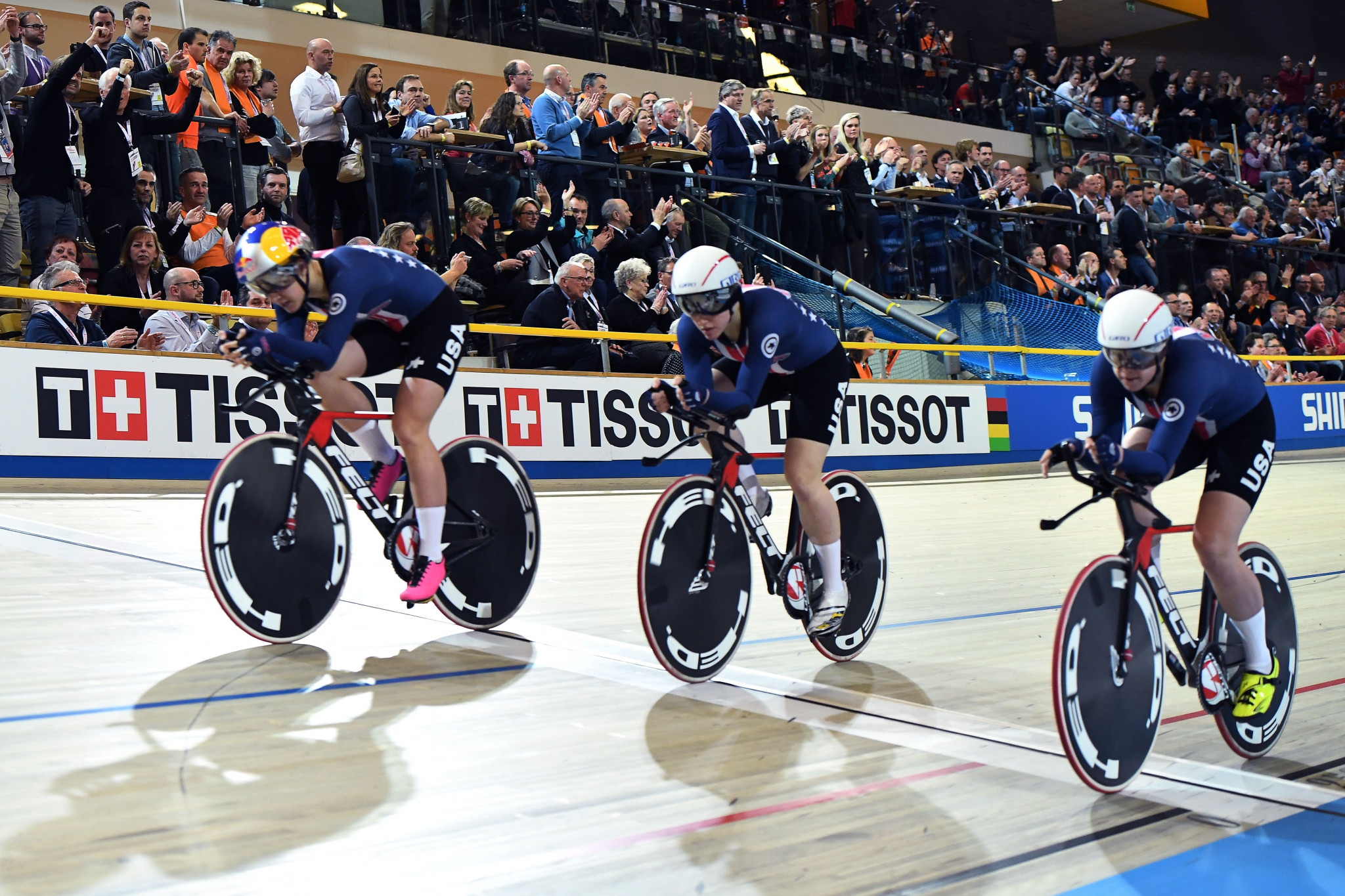 United States defend women's team pursuit crown at UCI Track World Championships