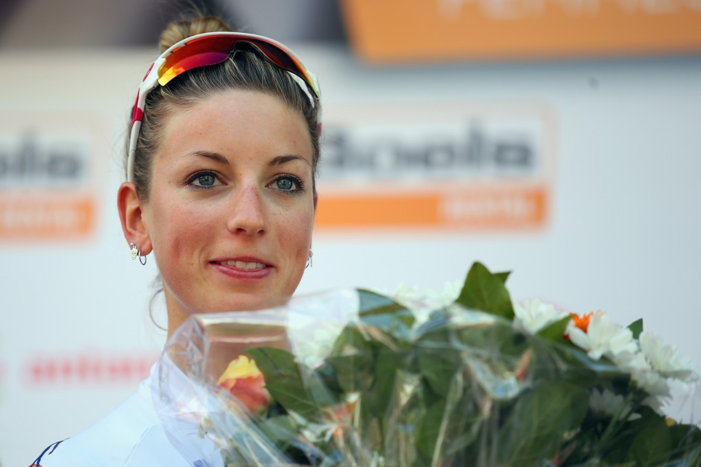 Pauline Ferrand-Prevot raced for France after a crash in her warm-up
